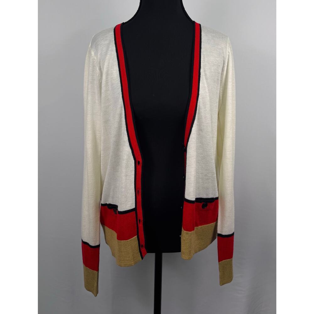 Cortefiel Colorblock Wool Blend European Button Closure Cardigan Women’s Large